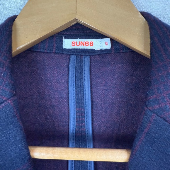 SUN68 Plaid Blazer Women's Size‎ 12 Two Button Blazer Business Casual - Picture 5 of 12